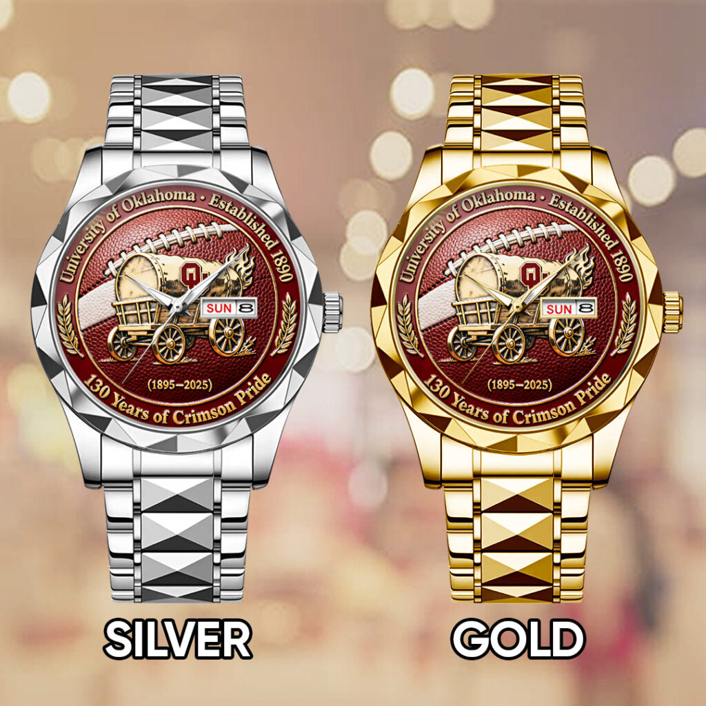 Oklahoma Sooners Football 130th Anniversary 2025 Alloy Luxury Quartz Watch - TANTN17817