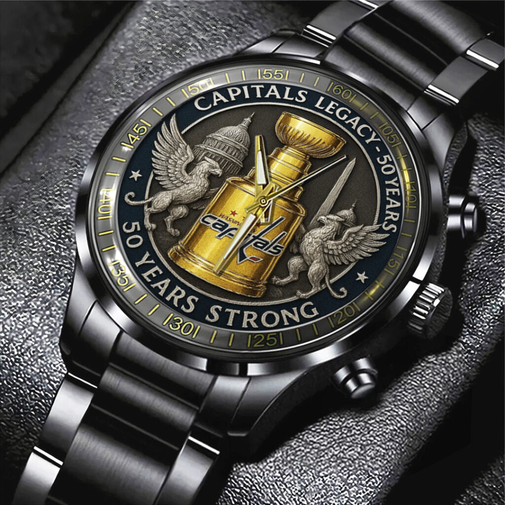 Washington Capitals 50 Years Black Stainless Steel Watch - TANTN17828