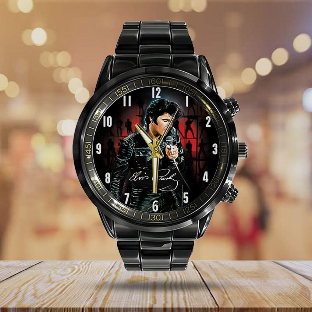 Elvis Presley Black Stainless Steel Watch - TANTN17872