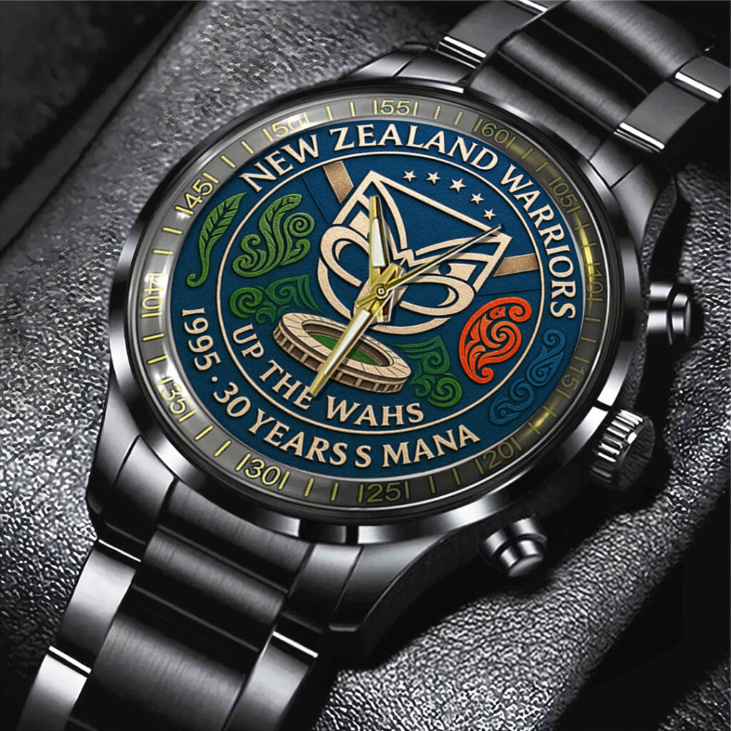 New Zealand Warriors 30th Anniversary Black Stainless Steel Watch - TANTN17876