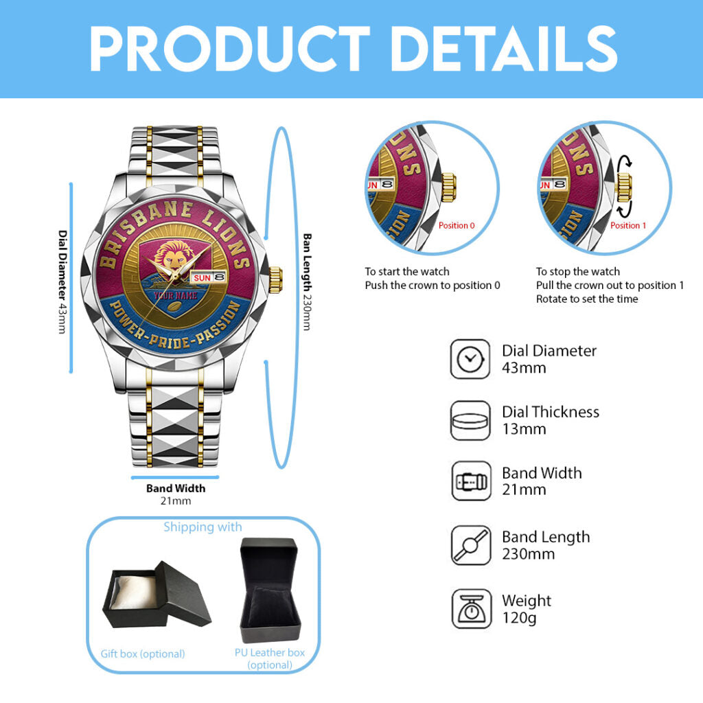 Brisbane Lions Alloy Luxury Quartz Watch - TANTN18625