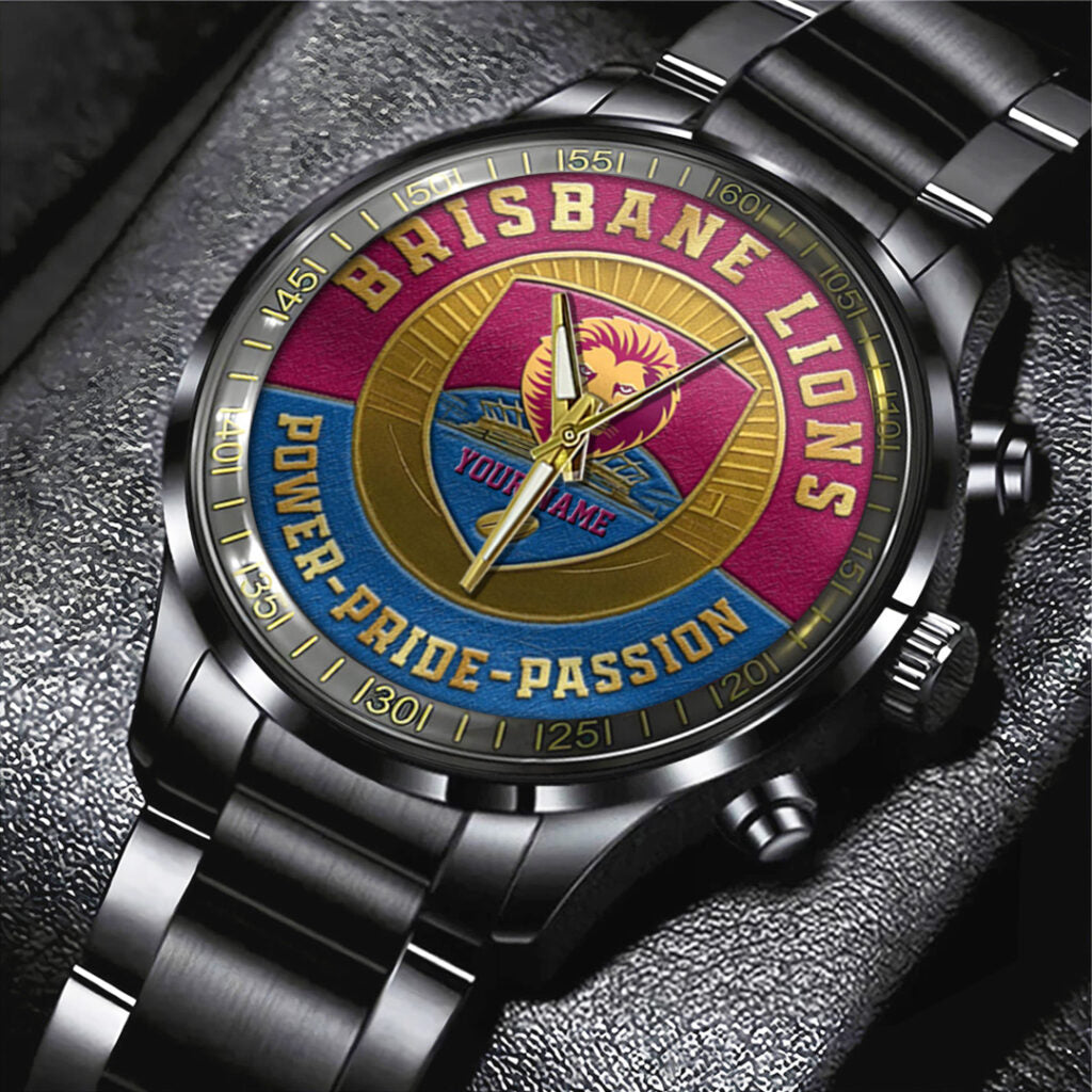 Brisbane Lions Black Stainless Steel Watch - TANTN18626