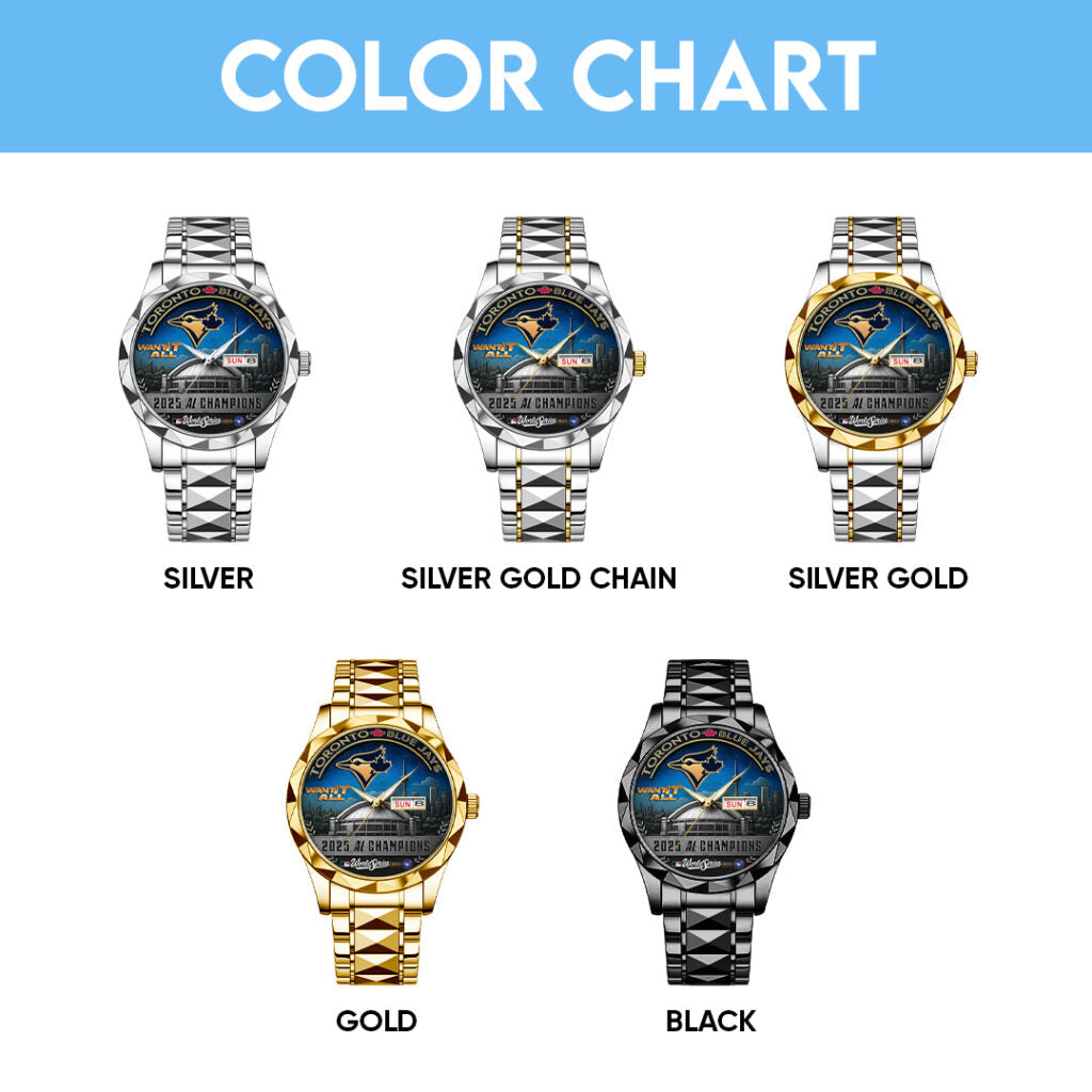 Toronto Blue Jays WinCraft 2025 American League Champions Alloy Luxury Quartz Watch - TANTN18701