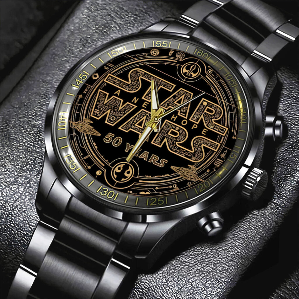 Star Wars 50th Anniversary Black Stainless Steel Watch - TANTN19412