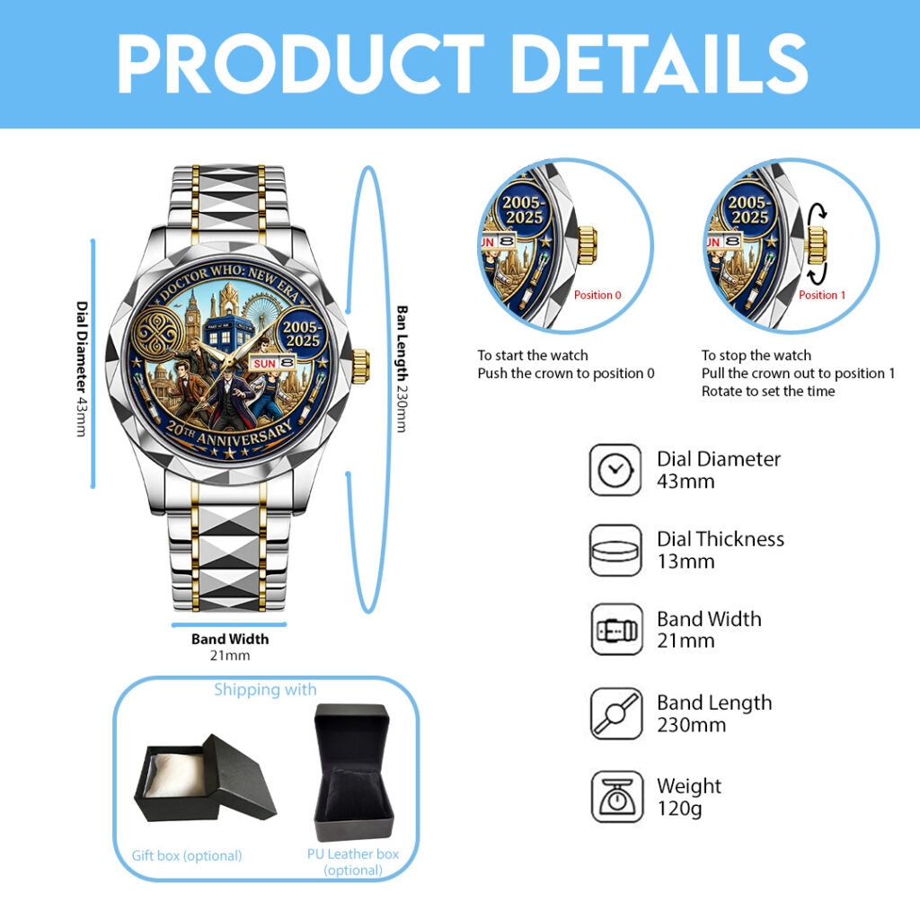 Doctor Who: New Era 20th Anniversary Alloy Luxury Quartz Watch - TANTN20028