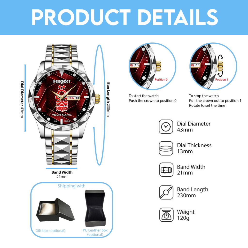 Personalized Nottingham Forest Alloy Luxury Quartz Watch - TANTN20273