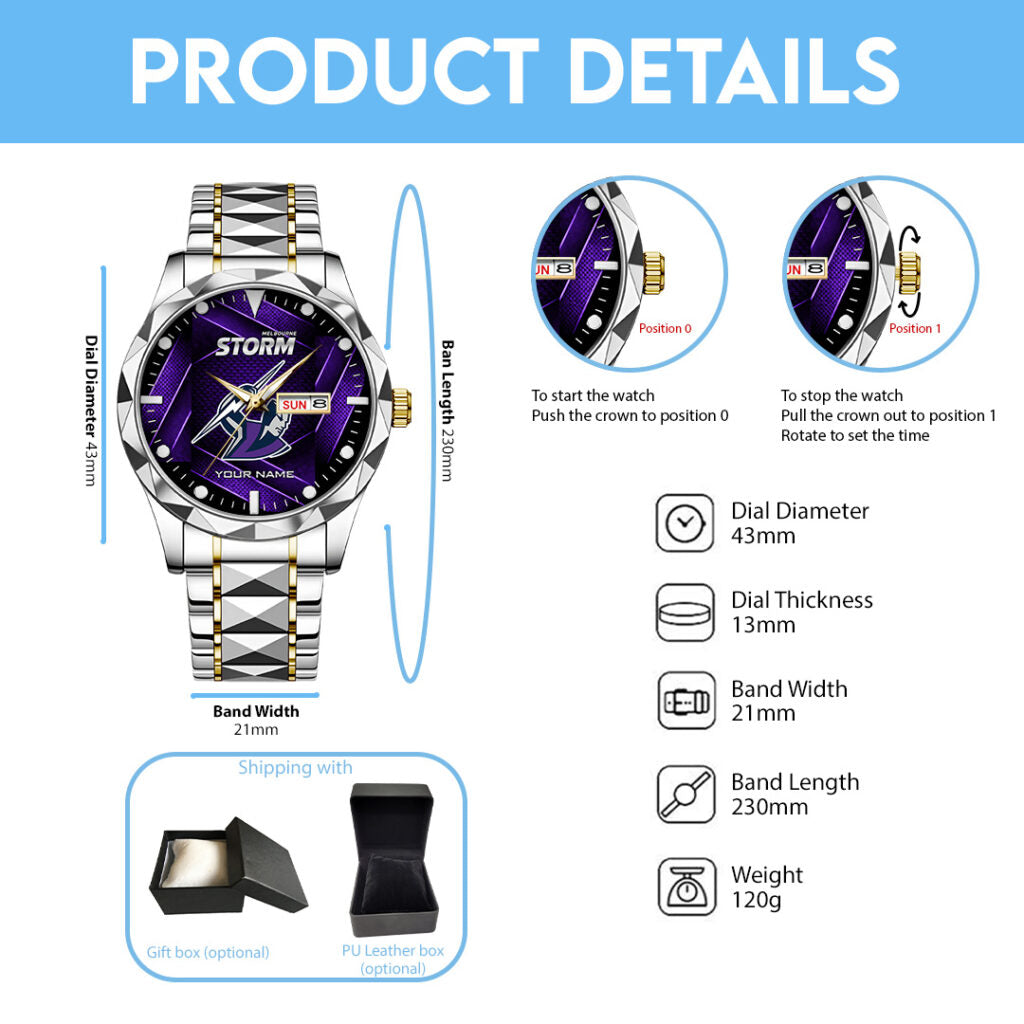 Personalized Melbourne Storm Alloy Luxury Quartz Watch - TANTN20296