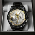 Indiana Hoosiers Football 2025 National Champions Black Stainless Steel Watch - TANTN20479