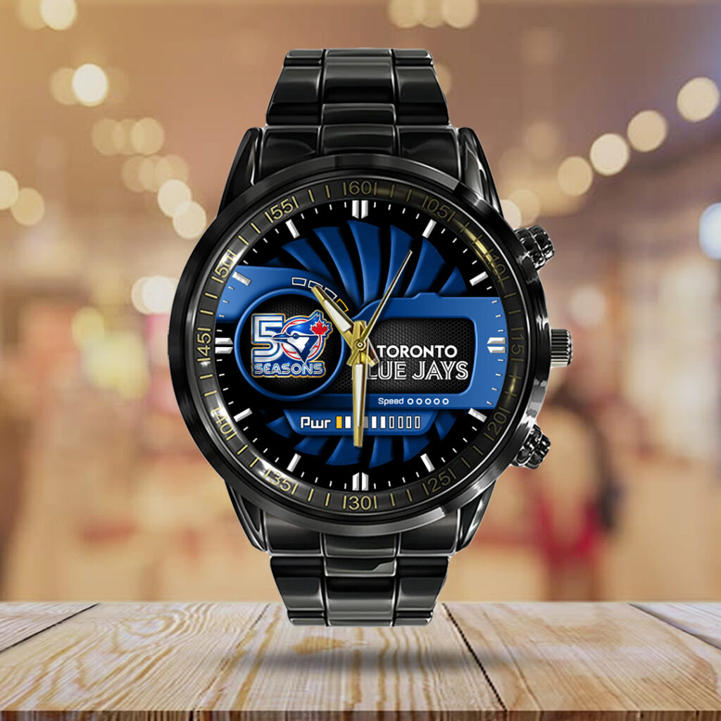 Toronto Blue Jays 50th Anniversary Black Stainless Steel Watch - TANTN20542
