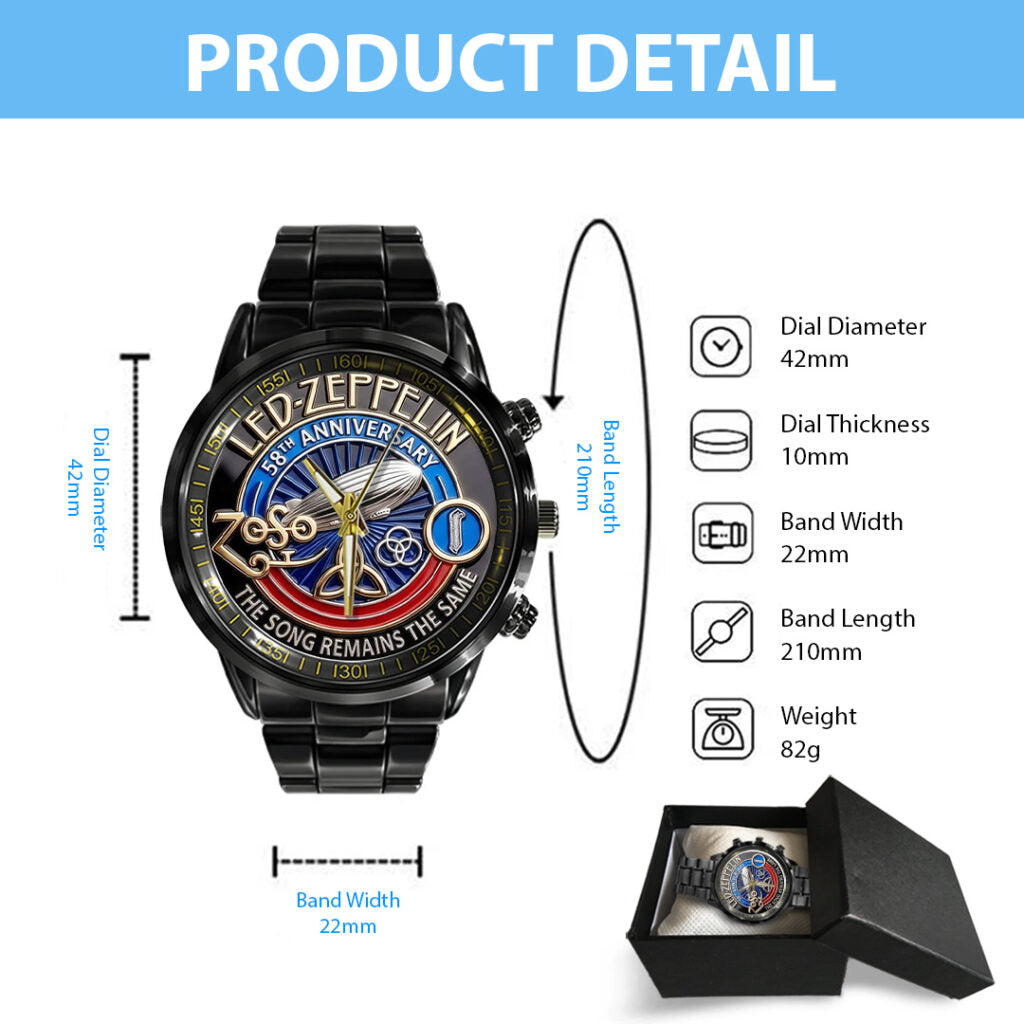 Led Zeppelin Black Stainless Steel Watch - TANTN20555
