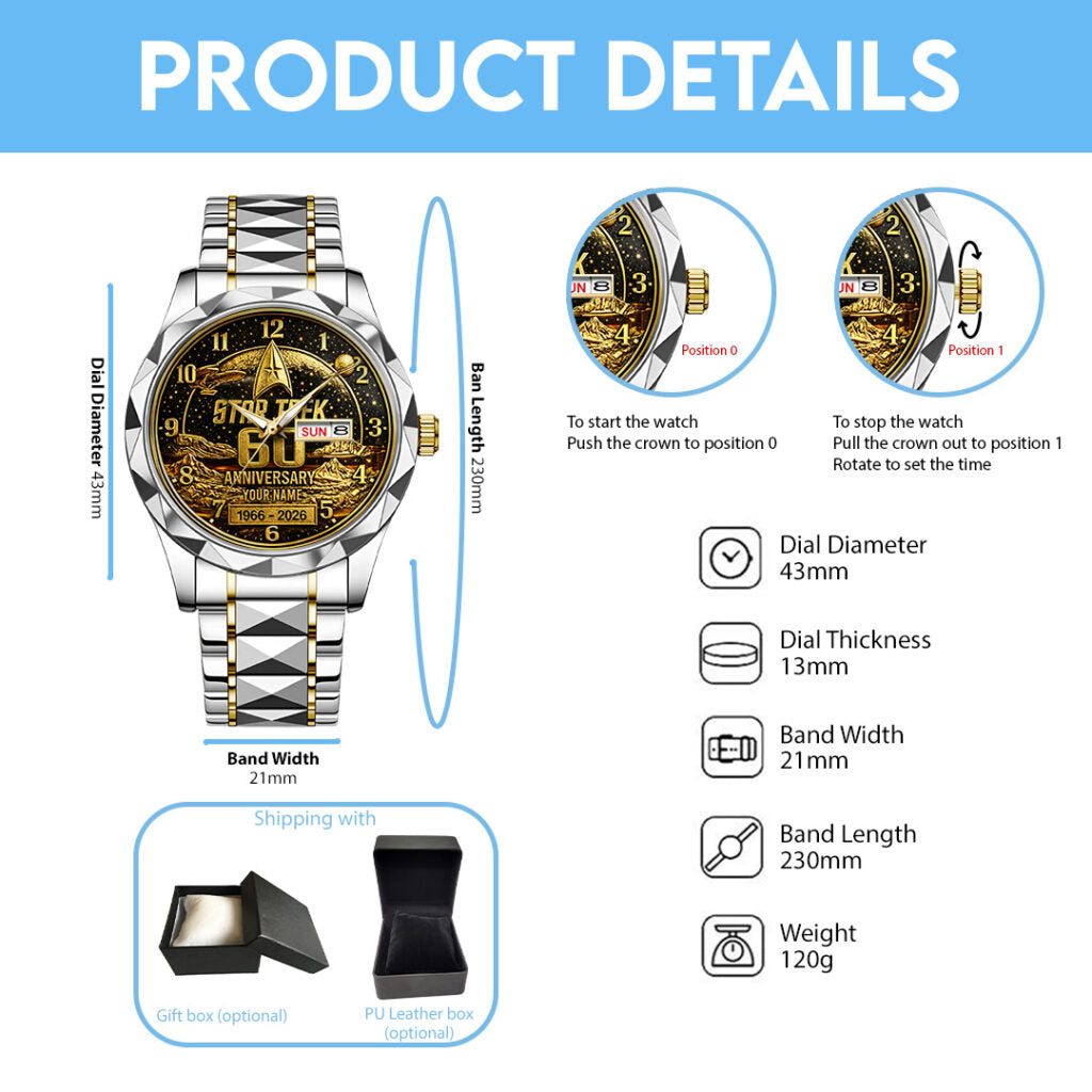 Personalized Star Trek 60th Anniversary Alloy Luxury Quartz Watch - TANTN20597