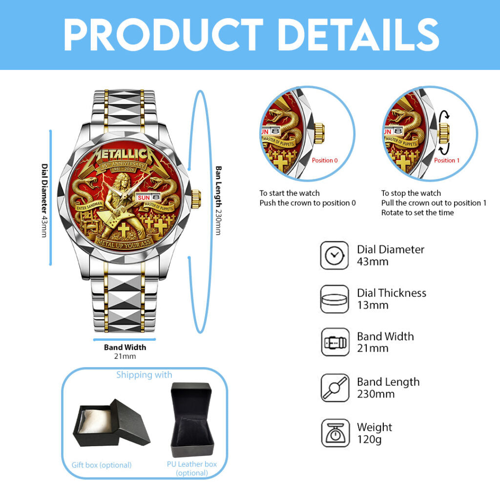 Metallica 45th Anniversary 2026 Alloy Luxury Quartz Watch - TANTN20647