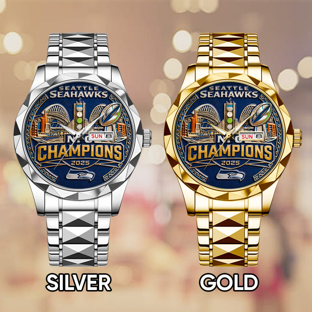 Seattle Seahawks 2025 NFC Champions Alloy Luxury Quartz Watch - TANTN20713