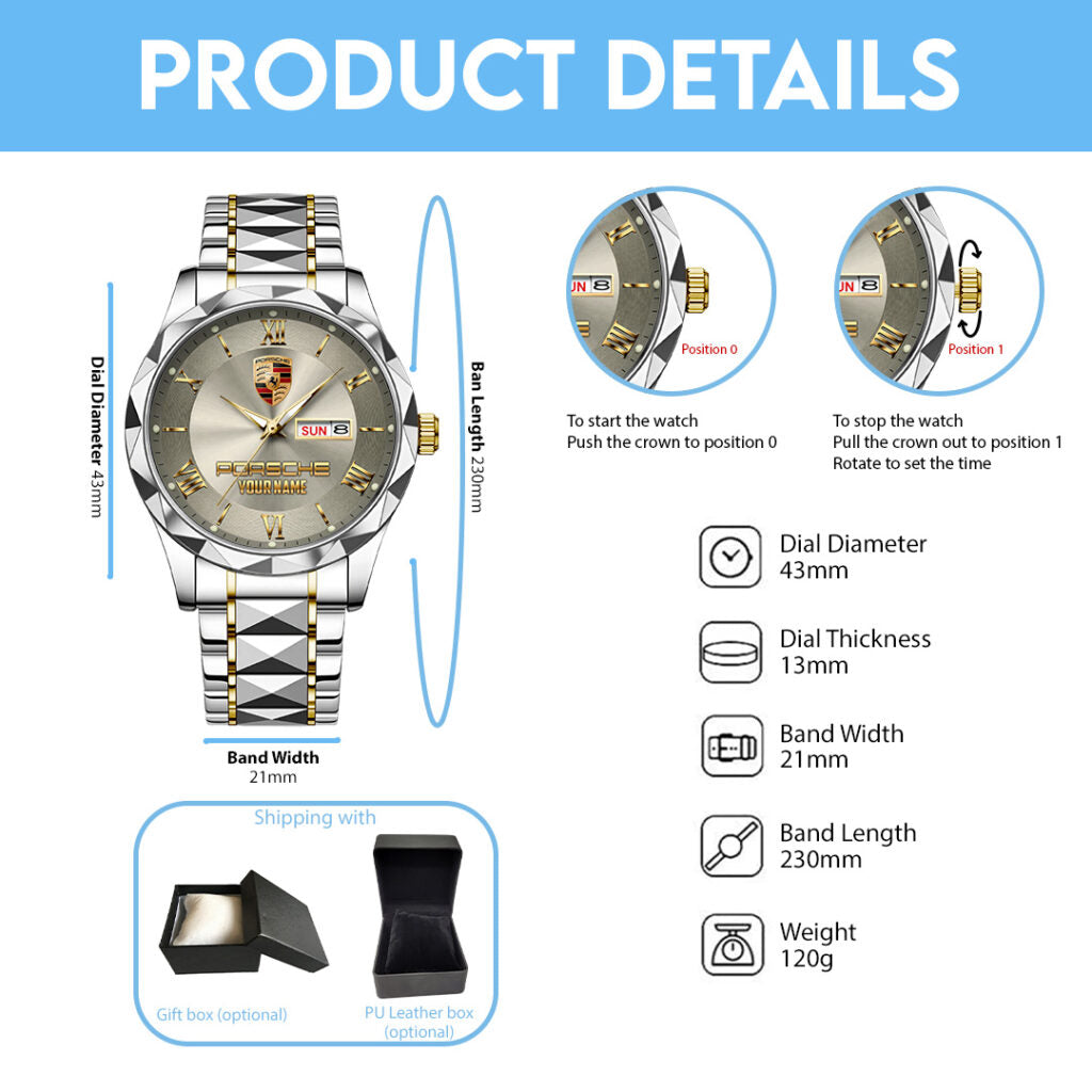 Personalized Porsche Alloy Luxury Quartz Watch - TANTN20929