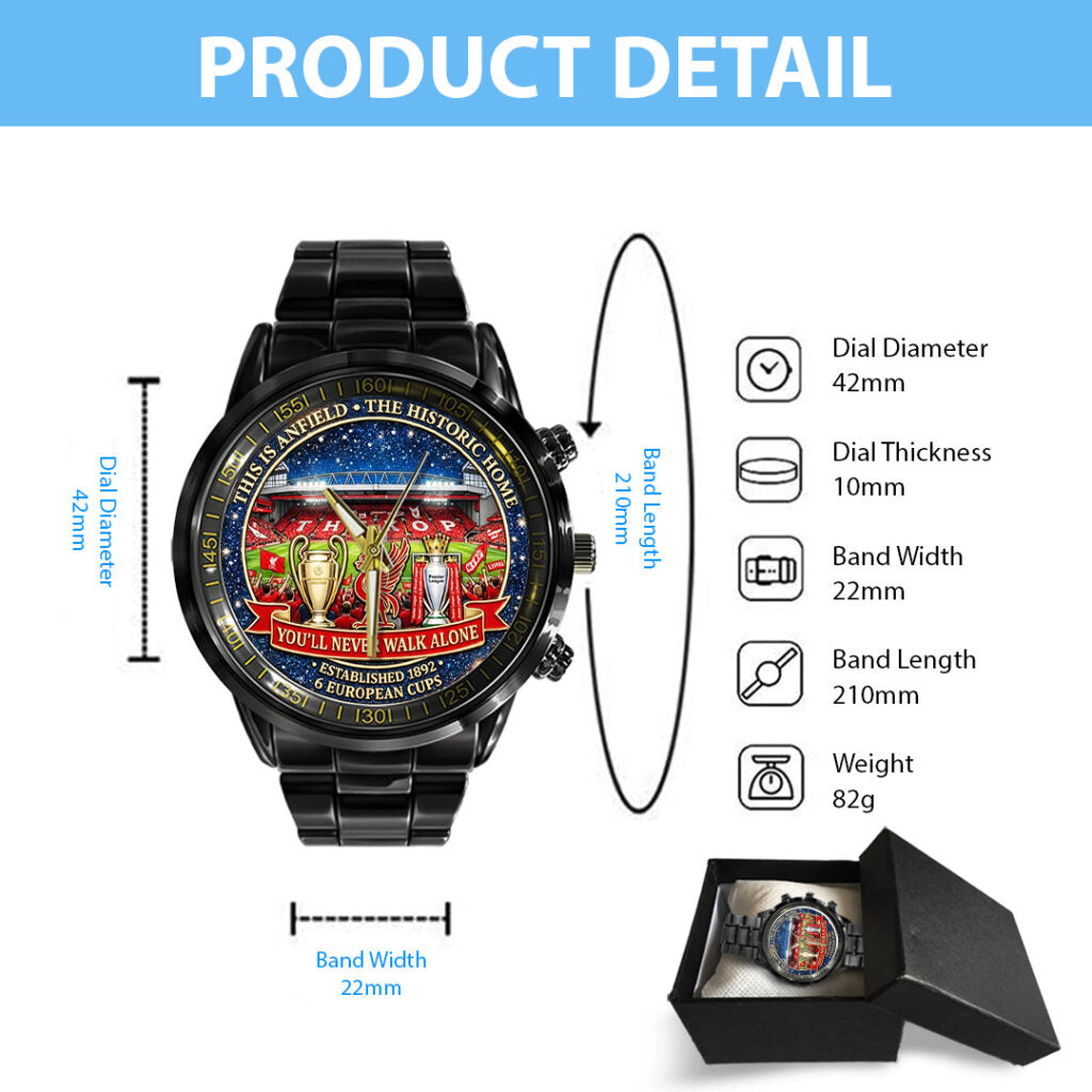 Liverpool FC Black Stainless Steel Watch - TANTN21268