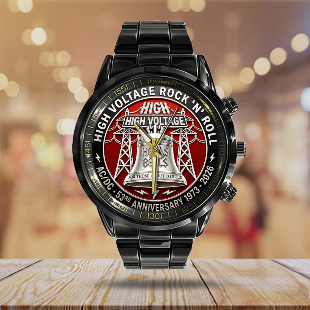 AC/DC 53rd Anniversary Black Stainless Steel Watch - TANTN21651