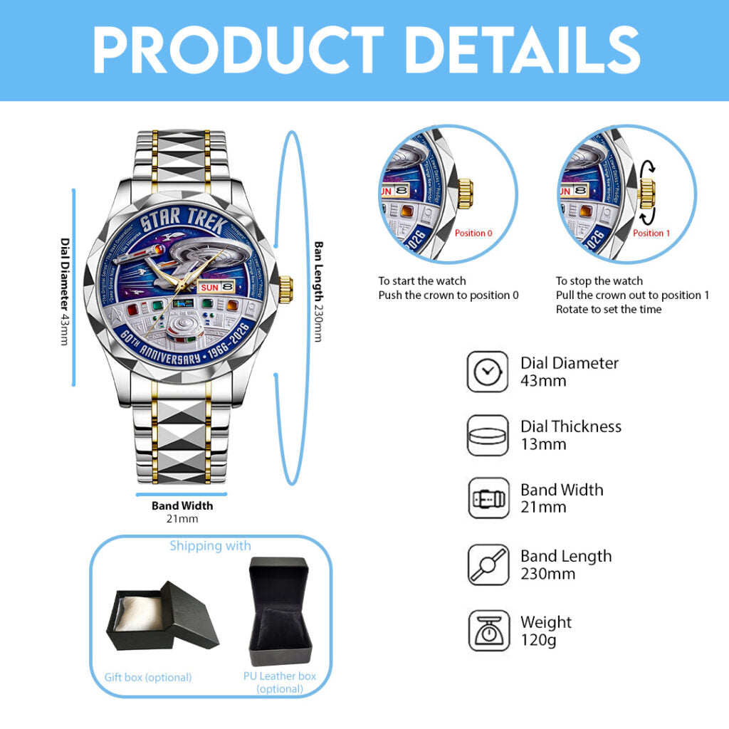 Star Trek 60th Anniversary Alloy Luxury Quartz Watch - TANTN22043