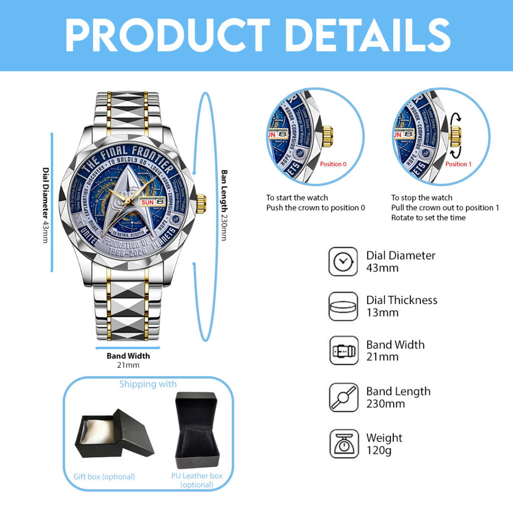 Star Trek 60th Anniversary Alloy Luxury Quartz Watch - TANTN22046
