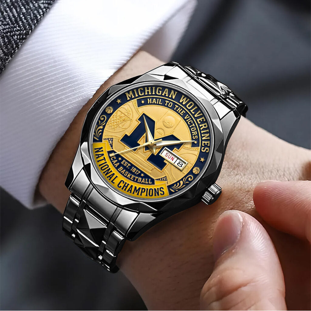 Michigan Wolverines 2026 Men's Basketball National Champions Alloy Luxury Quartz Watch - TANTN22354