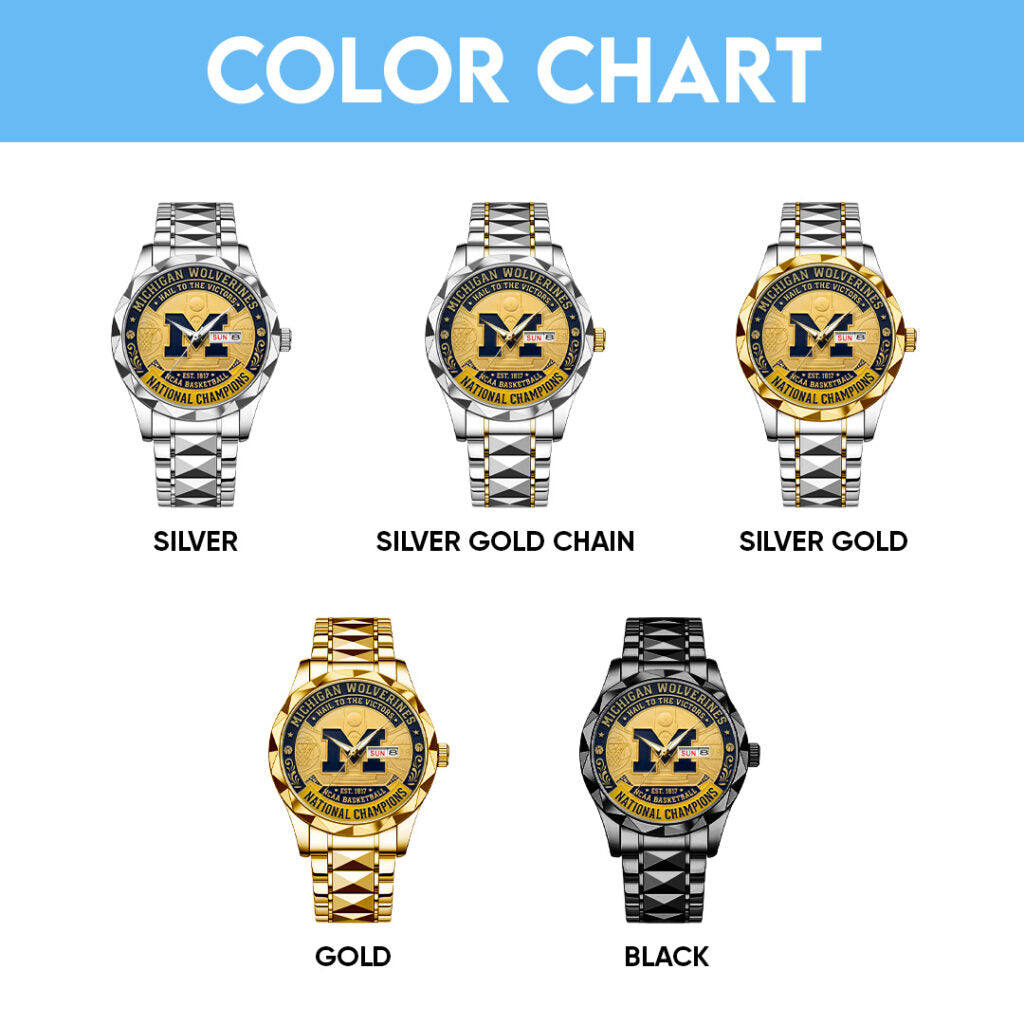 Michigan Wolverines 2026 Men's Basketball National Champions Alloy Luxury Quartz Watch - TANTN22354