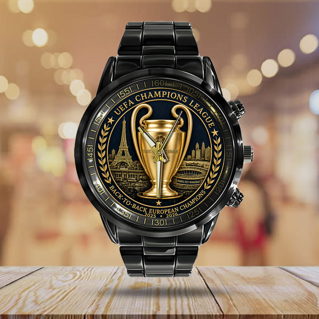 Paris Saint-Germain Champions of Europe 25/26 Black Stainless Steel Watch - TANTN23300