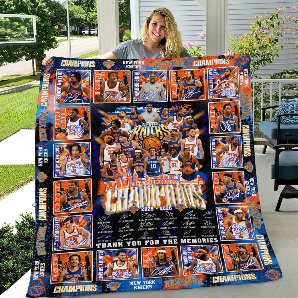 New York Knicks NBA Finals Champions 2026 Quilt Blanket - TANTN23762