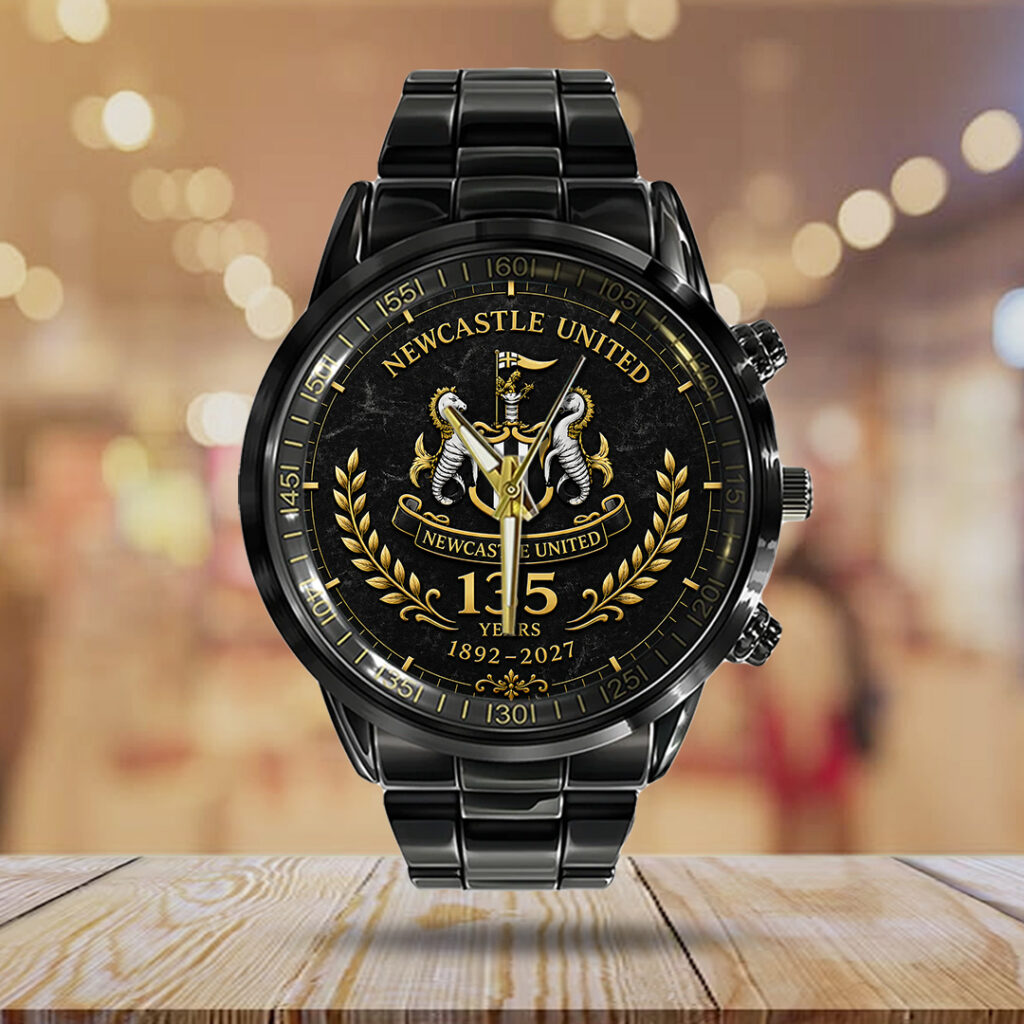 Newcastle United 135th Anniversary Black Stainless Steel Watch - TANTN24183