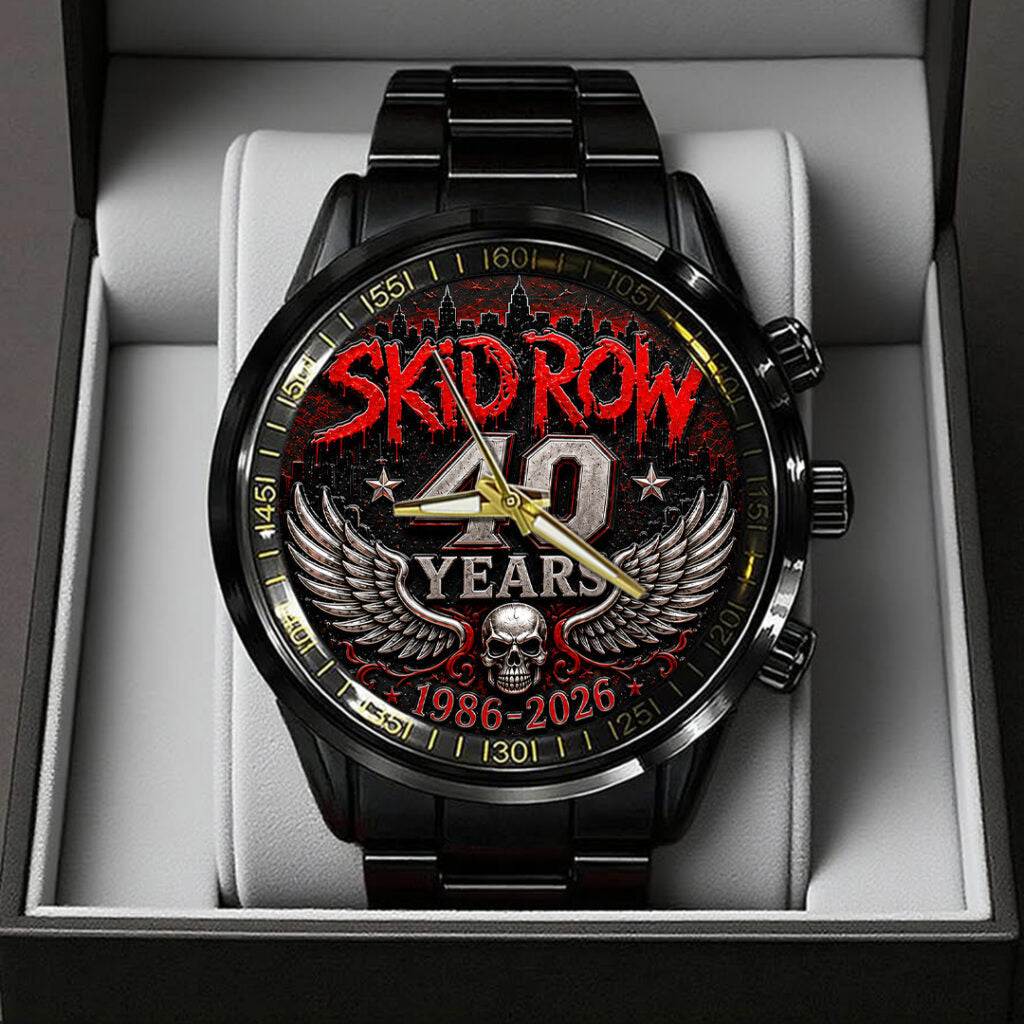 Skid Row 40th Anniversary Black Stainless Steel Watch - TANTN24659