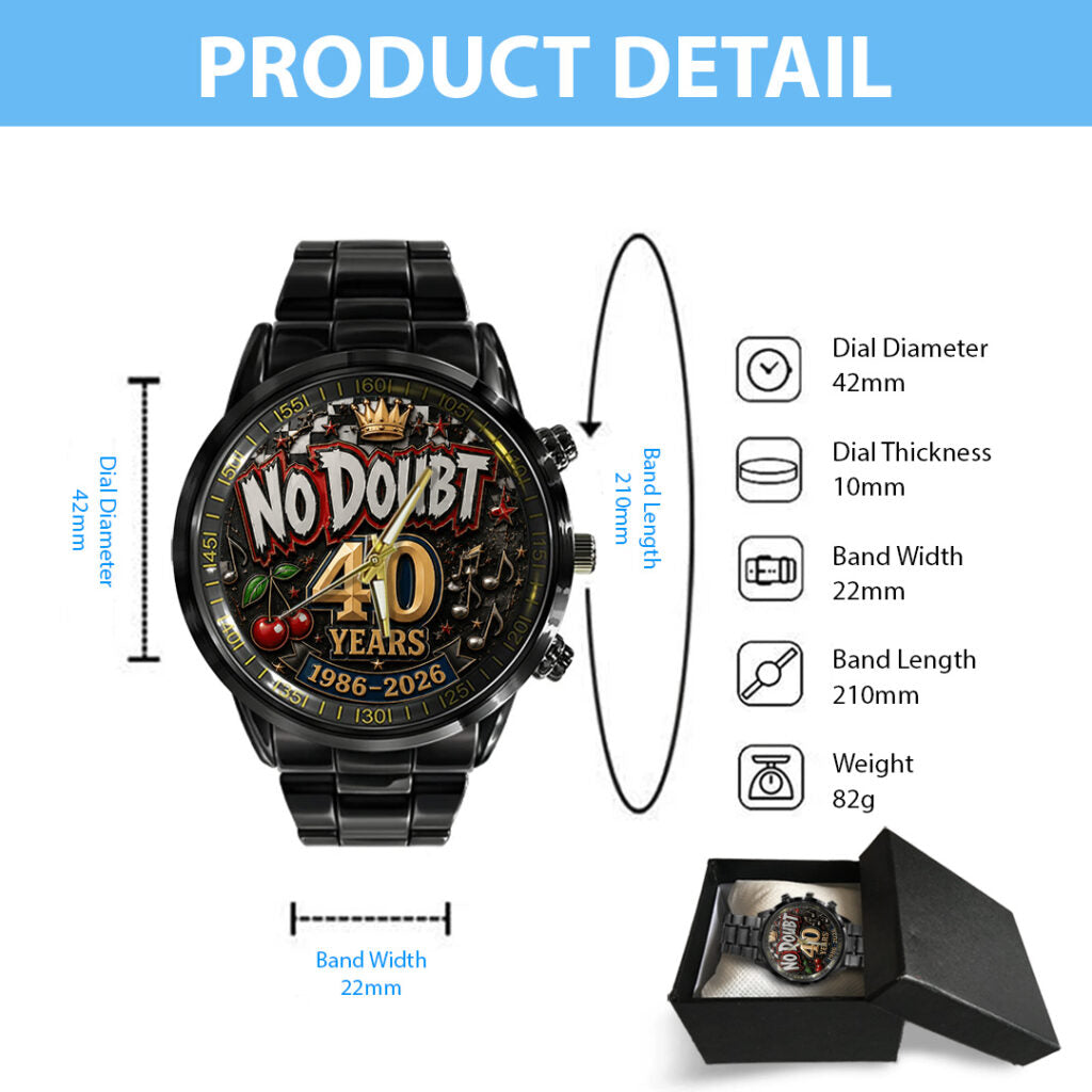No Doubt 40th Anniversary Black Stainless Steel Watch - TANTN24667