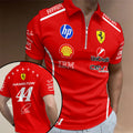 Lewis Hamilton x Scuderia Ferrari Monza Grand Prix 2026 Zip Polo Shirt – TANTN25303