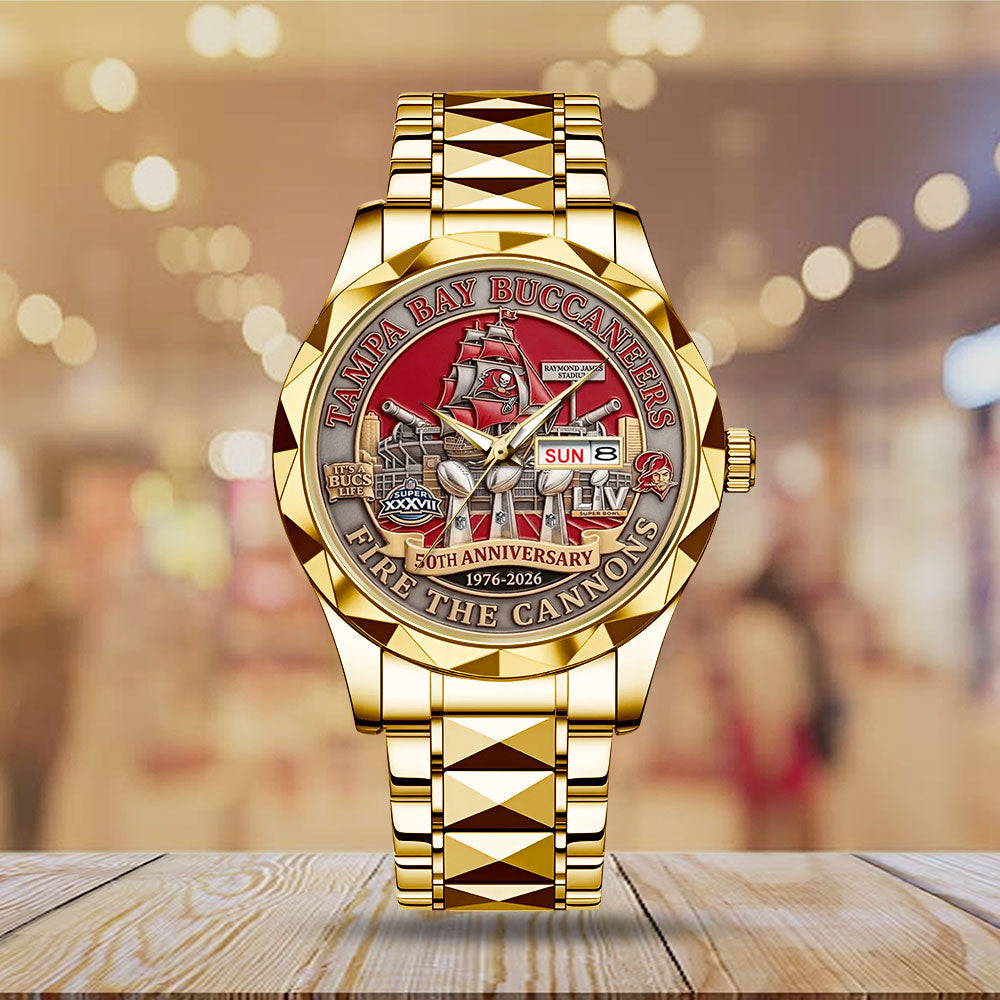 Tampa Bay Buccaneers 50th Anniversary Alloy Luxury Quartz Watch - MAITM15003