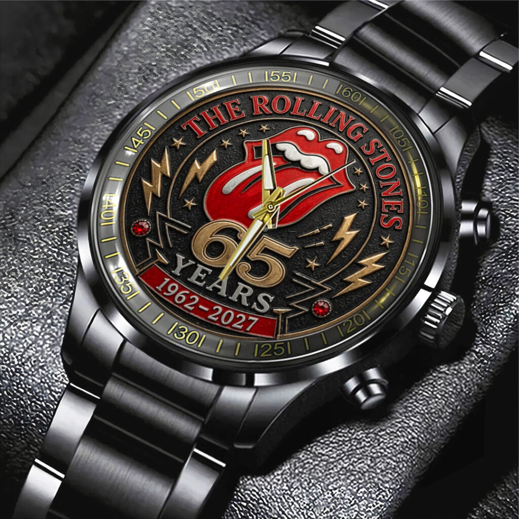 The Rolling Stones 65 Years Anniversary Black Stainless Steel Watch - TANTN24555