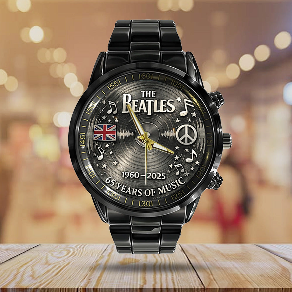 The Beatles 65th Anniversary Black Stainless Steel Watch - TANTN19763