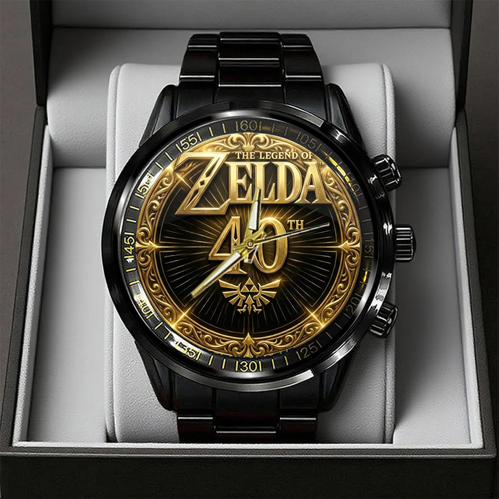 The Legend of Zelda 40th Anniversary Black Stainless Steel Watch - GNE4873