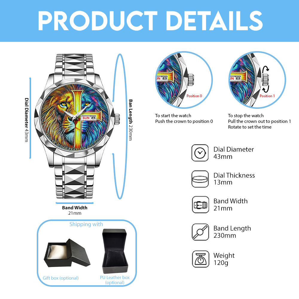 The Lion Of Judah Alloy Luxury Quartz Watch - TANTN 14883