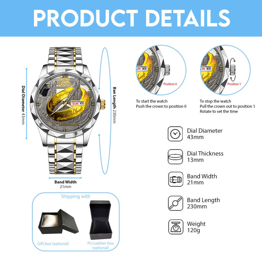 The Lord Of The Rings 25th Anniversary Alloy Luxury Quartz Watch - TMTHU2773