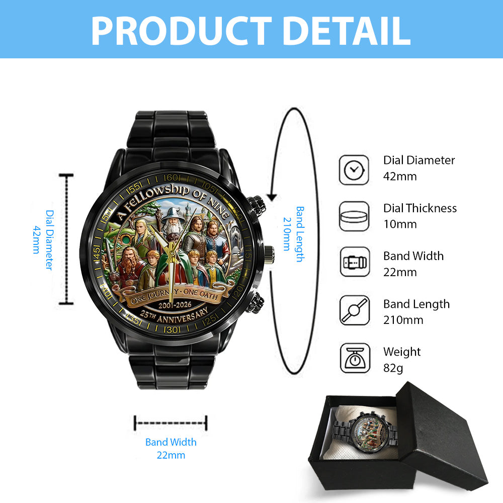 The Lord of the Rings 25th Anniversary Black Stainless Steel Watch - TANTN19816