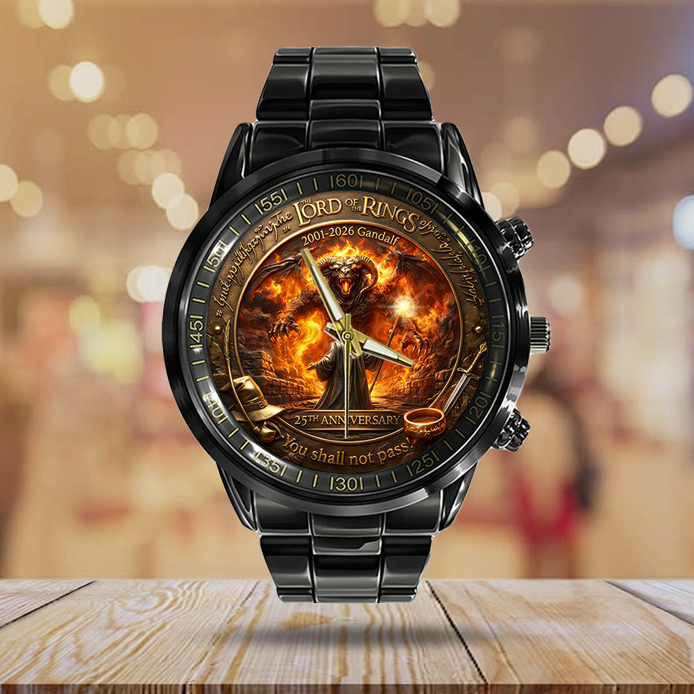The Lord of the Rings 25th Anniversary Black Stainless Steel Watch - TANTN19852