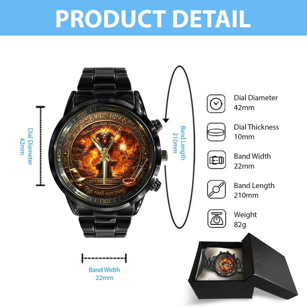 The Lord of the Rings 25th Anniversary Black Stainless Steel Watch - TANTN19852