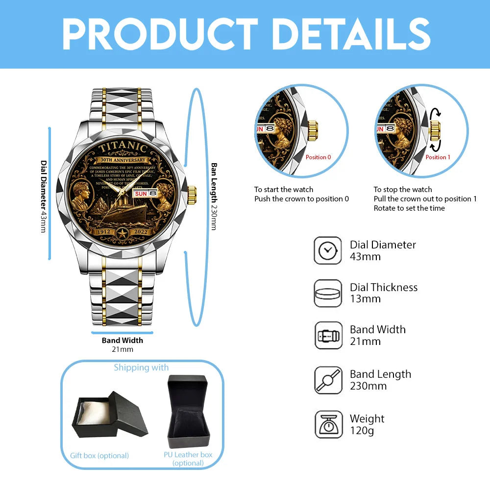 Titanic 30th Anniversary Alloy Luxury Quartz Watch - TANTN25315