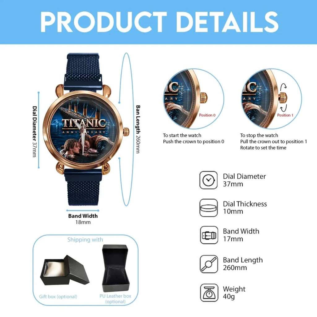 Titanic 30th Anniversary Mesh Strap Quartz Watch - HOATT20773