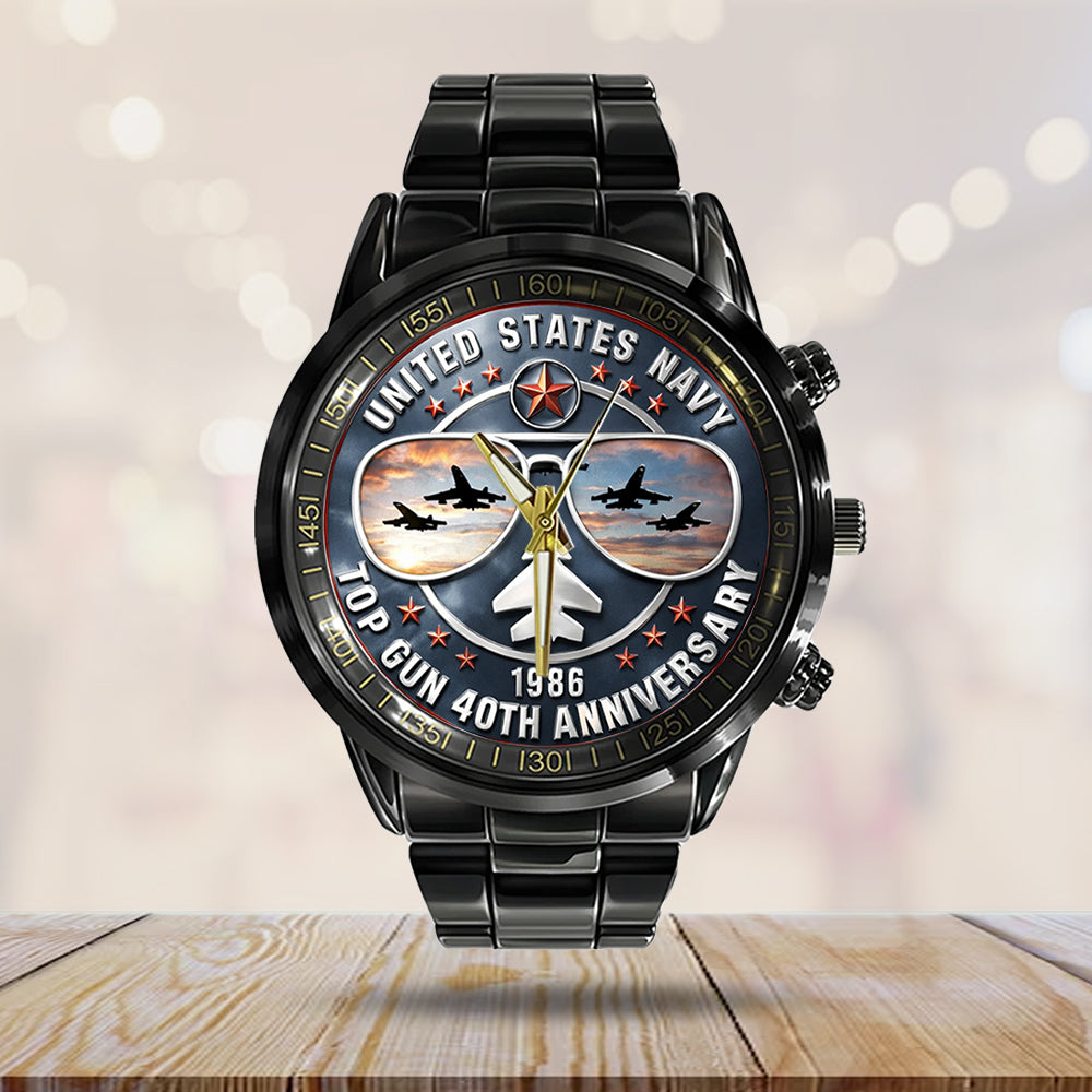 Top Gun 40th Anniversary Black Stainless Steel Watch - TMTHU2982