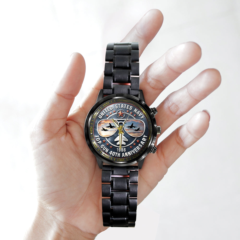 Top Gun 40th Anniversary Black Stainless Steel Watch - TMTHU2982