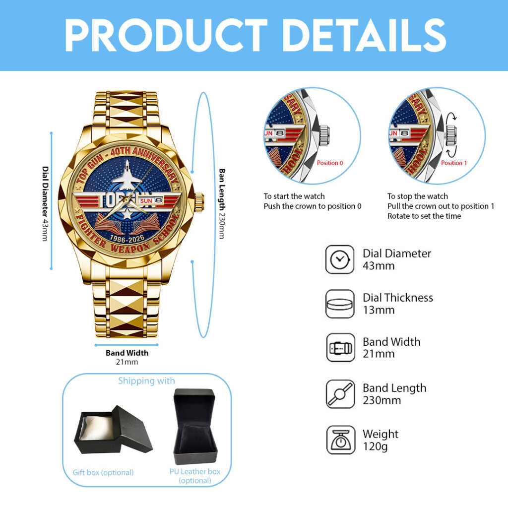 Top Gun 40th Anniversary Alloy Luxury Quartz Watch - TMTHU3801