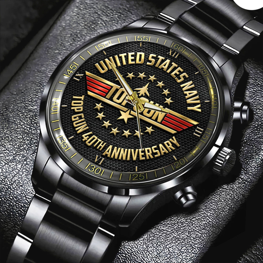Top Gun 40th Anniversary Black Stainless Steel Watch - TMTHU2977