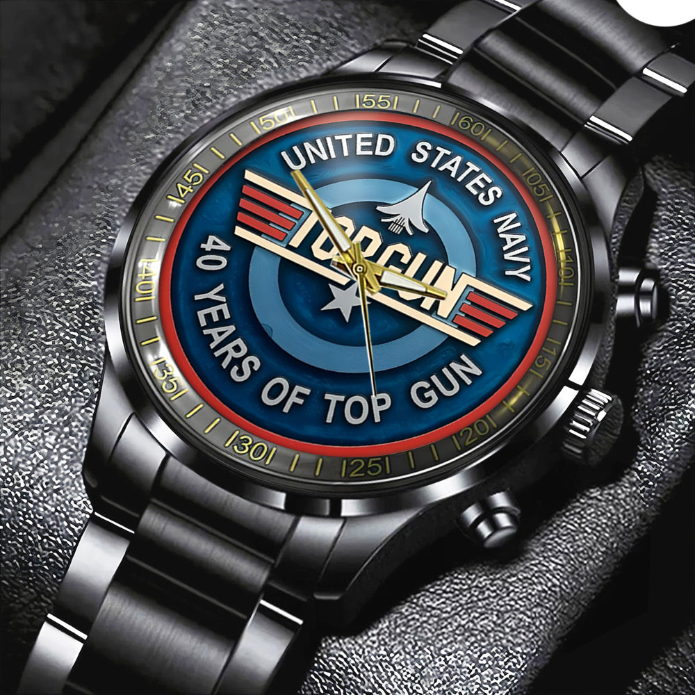 Top Gun 40th Anniversary Black Stainless Steel Watch - TMTHU3003