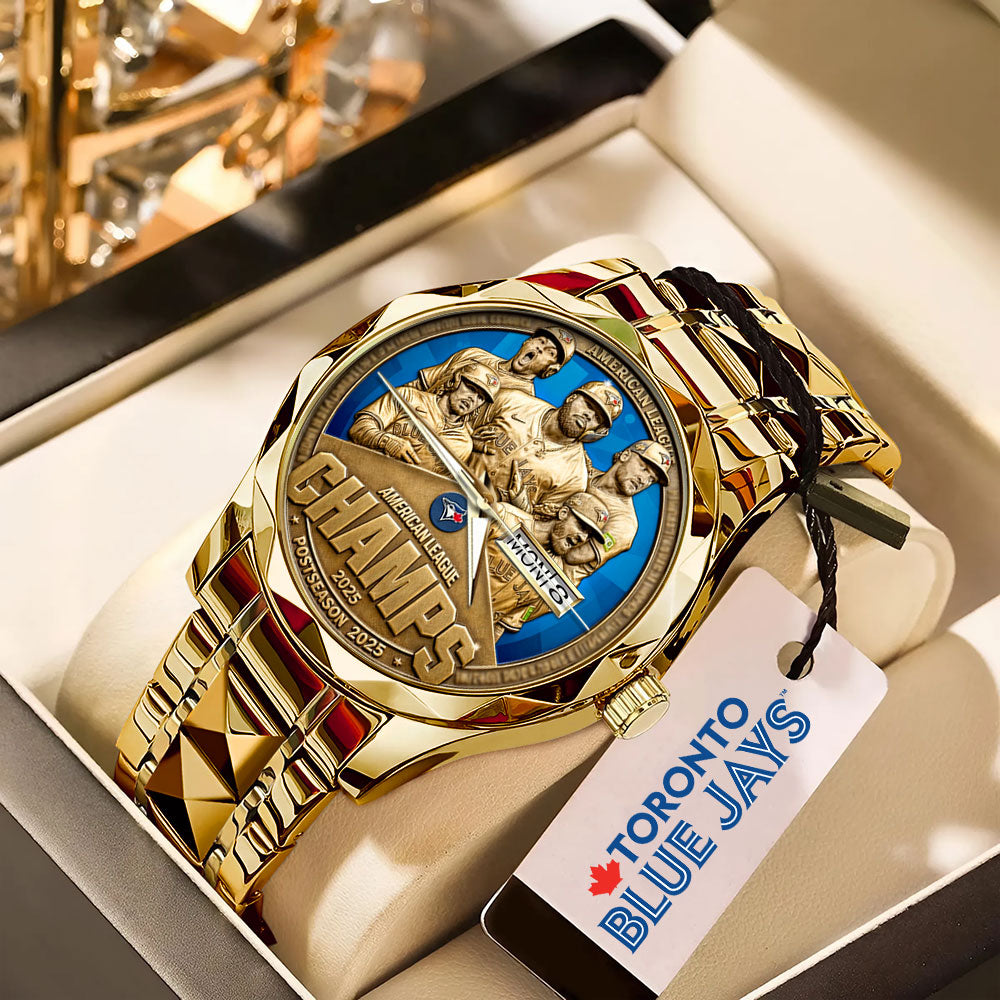 Toronto Blue Jays 2025 American League Champions Alloy Luxury Quartz Watch - MAITM13532