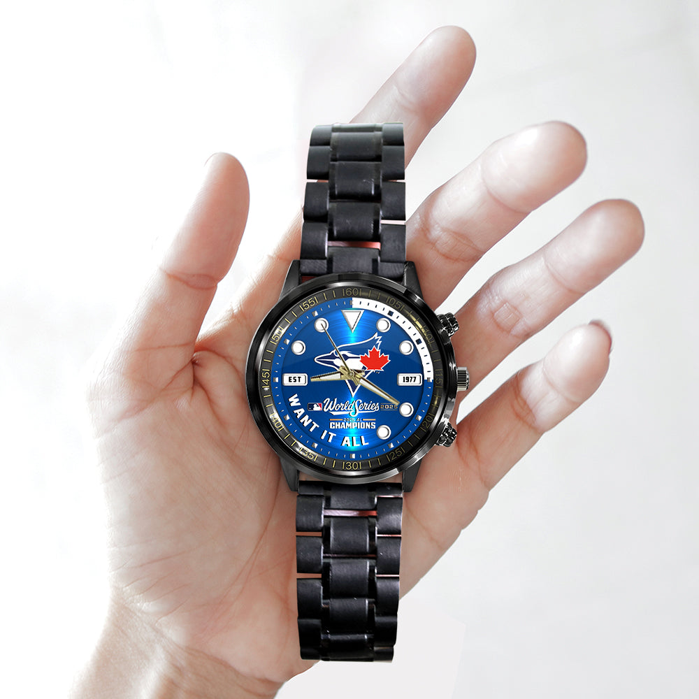 Toronto Blue Jays World Series 2025 Black Stainless Steel Watch - GNENEW727