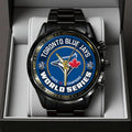 Toronto Blue Jays  2025 American League Champions Black Stainless Steel Watch - TANTN17652