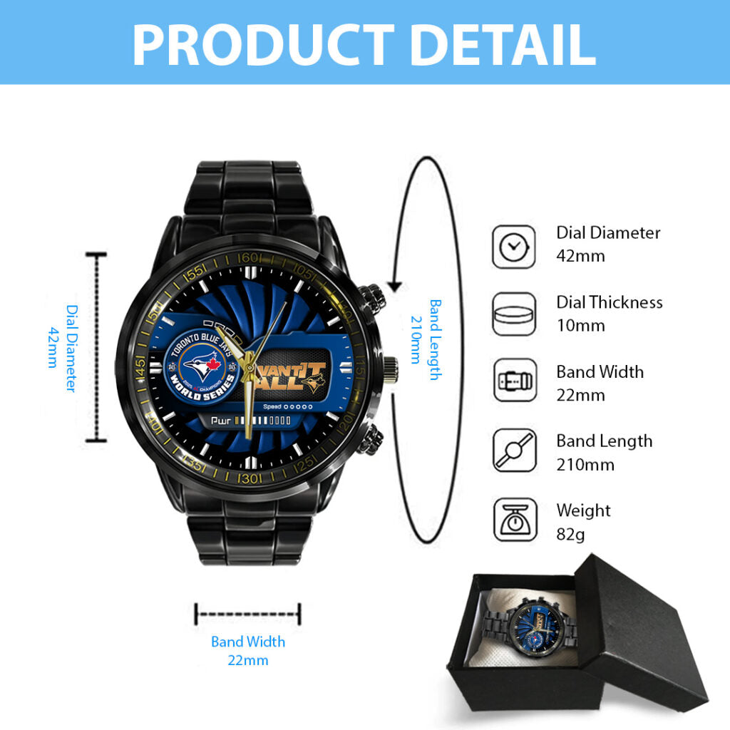 Toronto Blue Jays World Series 2025 Black Stainless Steel Watch - TANTN18662